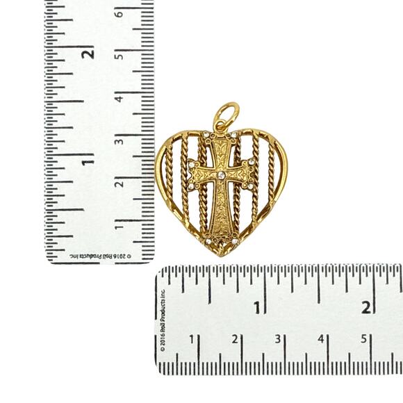 VIRGINS SAINTS & ANGELS VSA Caged Heart Cross Charm - Picture 7 of 7